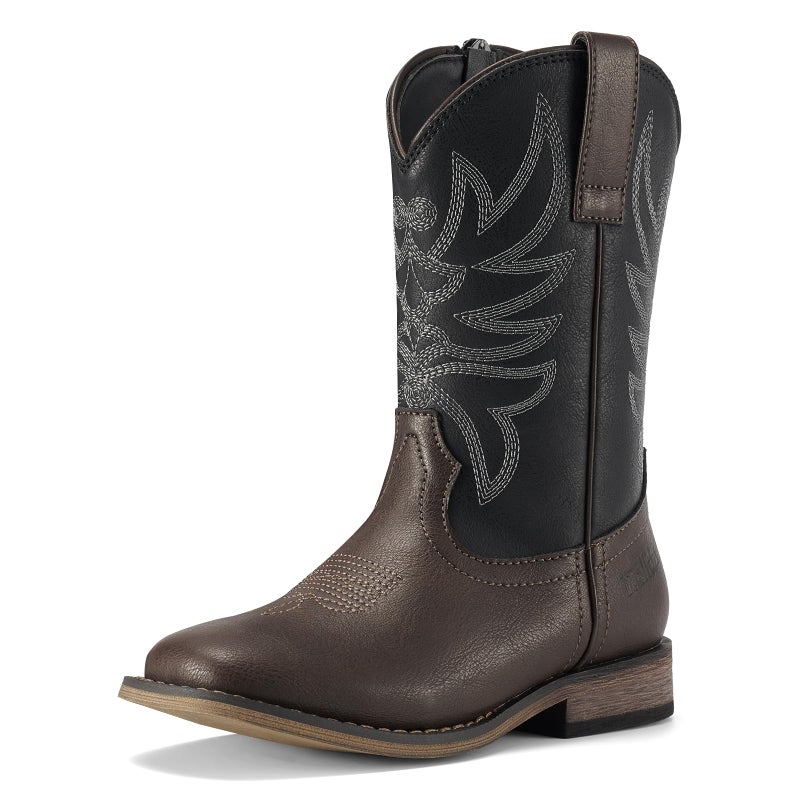 Rollda Kids Cowboy Boots for Boys Girls Western Square Toe Cowgirl Boots with Walking Heel (Toddler/Little Kid/Big Kid) - Image 1