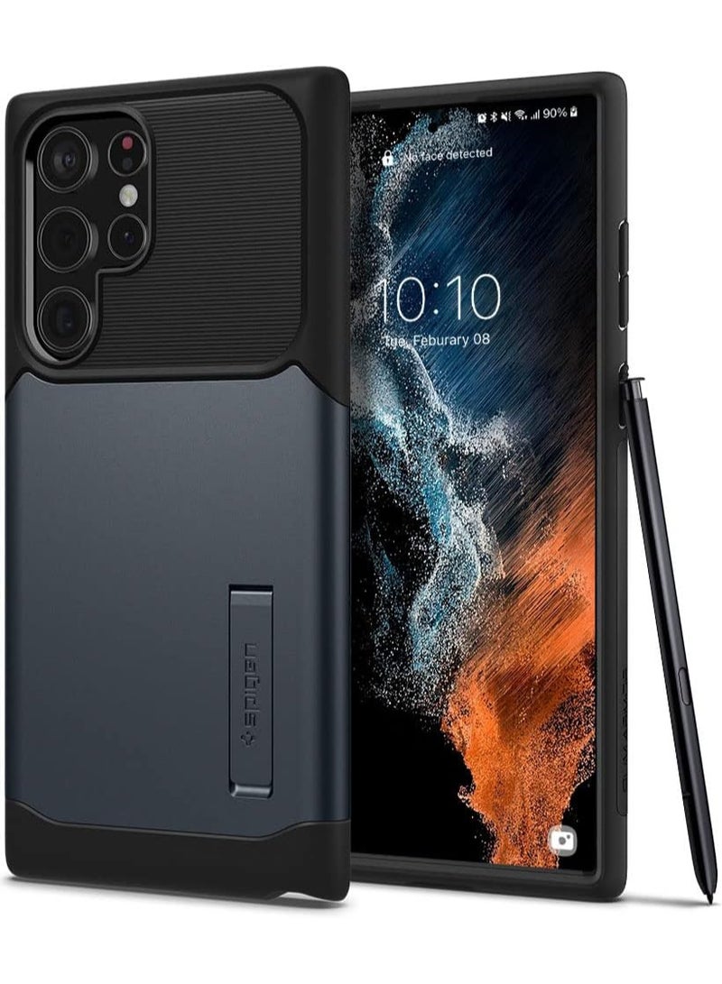 Spigen Spigen Slim Armor Case Designed for Samsung Galaxy S22 Ultra (2022) - Navy Blue - Image 1