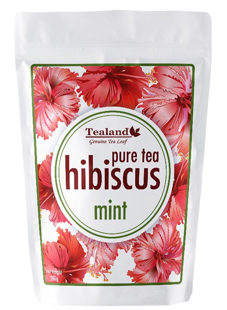 تيلاند شاي أعشاب الكركديه بالنعناع يخفف الإجهاد الخالي من الكافيين ، الجربيل تيسان 200 جرام - Image 1