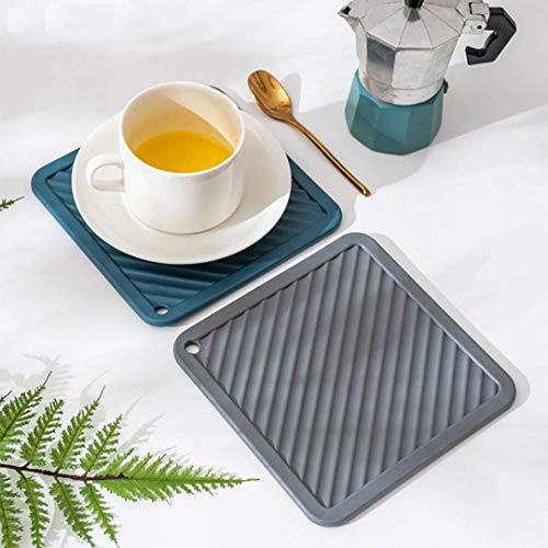 KPNG® Silicone Rubber Trivet Mat for Hot Pan and Pot Hot Pads Counter Mat Heat Resistant Table Dish Drying Placements. (3PCS) (Square Shape) (Color:Random) - Image 3