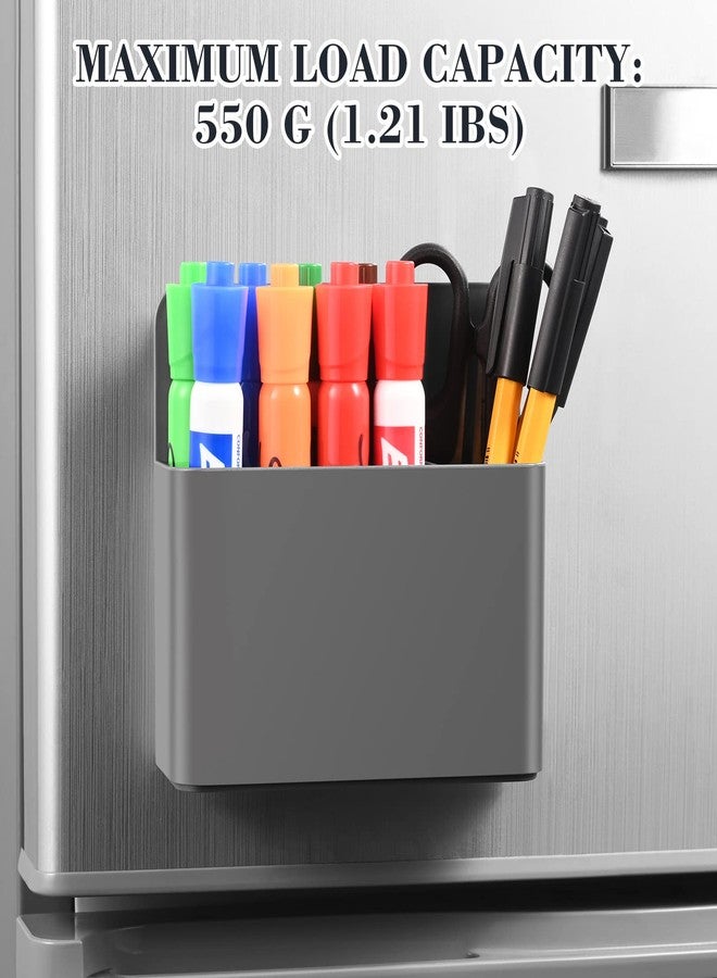 Lidwot Set of 2 Grey Strong Magnetic Dry Erase Marker Holders - Pen Holders for Whiteboard, Fridge, Locker, Magnetic Organizer for Office, Kitchen, and School. No Drilling, Nails, or Glue Needed - Image 3