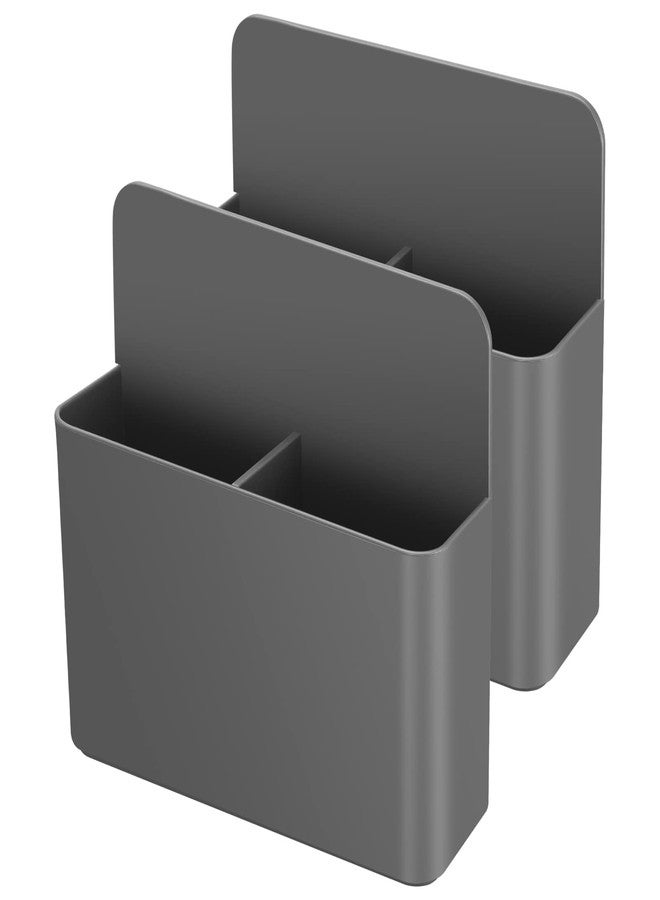 Lidwot Set of 2 Grey Strong Magnetic Dry Erase Marker Holders - Pen Holders for Whiteboard, Fridge, Locker, Magnetic Organizer for Office, Kitchen, and School. No Drilling, Nails, or Glue Needed - Image 1