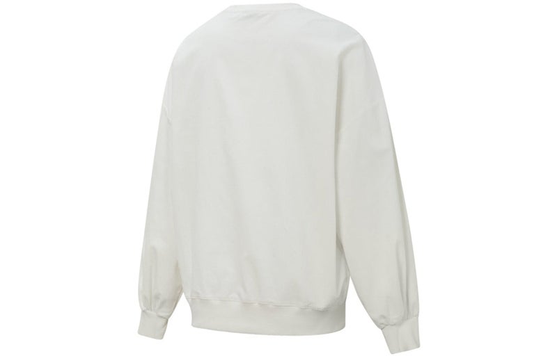 PUMA (WMNS) PUMA Contrasting Colors Zipper Pocket Sports Round Neck Pullover 'White' - Image 2