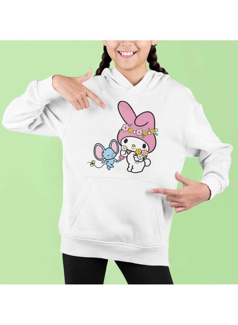 ZOOM My Melody Flowers White Hoodie