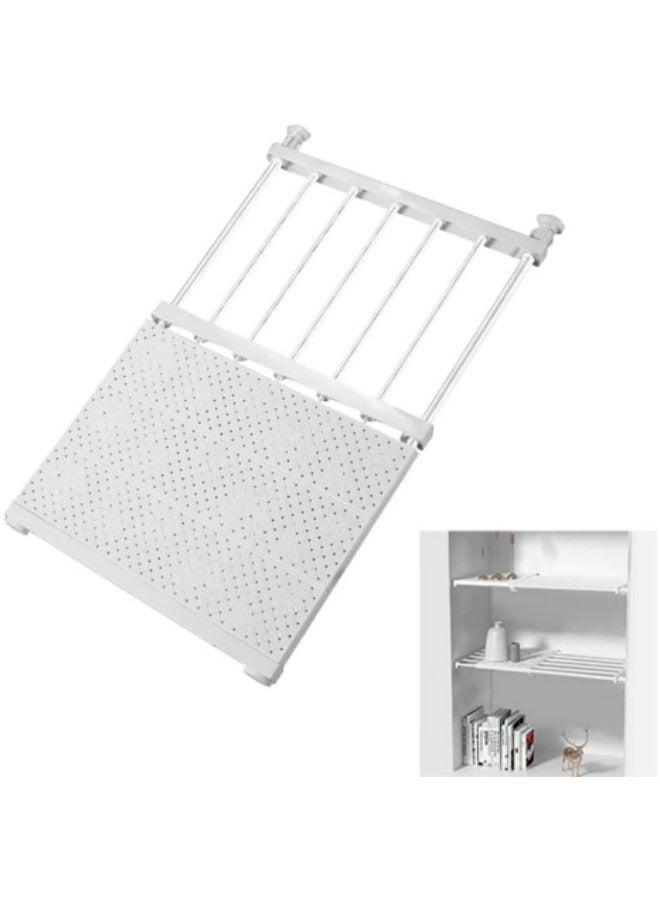 1-Piece Adjustable Storage Rack Expandable Separator Shelf for Wardrobe, Cupboard, Bookcase Compartment Collecting, Extended to 100cm, 24x60cm - Image 1