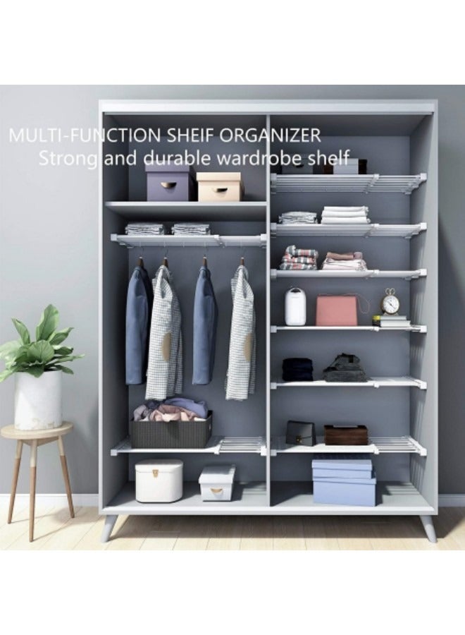 1-Piece Adjustable Storage Rack Expandable Separator Shelf for Wardrobe, Cupboard, Bookcase Compartment Collecting, Extended to 100cm, 24x60cm - Image 5