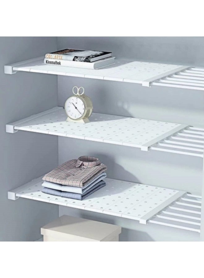 1-Piece Adjustable Storage Rack Expandable Separator Shelf for Wardrobe, Cupboard, Bookcase Compartment Collecting, Extended to 100cm, 24x60cm - Image 4