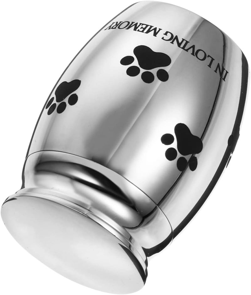 HANABASS Cremation Urn for Pet Ashes Stainless Steel Cinerary Casket Paw Print Keepsake Box for Cats and Dogs Memorial Storage for - Image 1