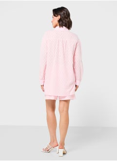 Ginger Dobby Textured Shirt & Short Coord Set  - Image 2