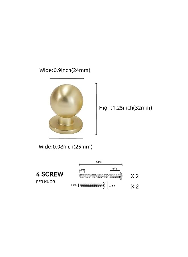 The Bros 10 Pack Brushed Brass Kitchen Cabinet Knobs Gold Drawer Knobs Kitchen Cabinet Hardware Zinc Alloy Kitchen Handles Drawer Knobs Dresser Handles - Image 2