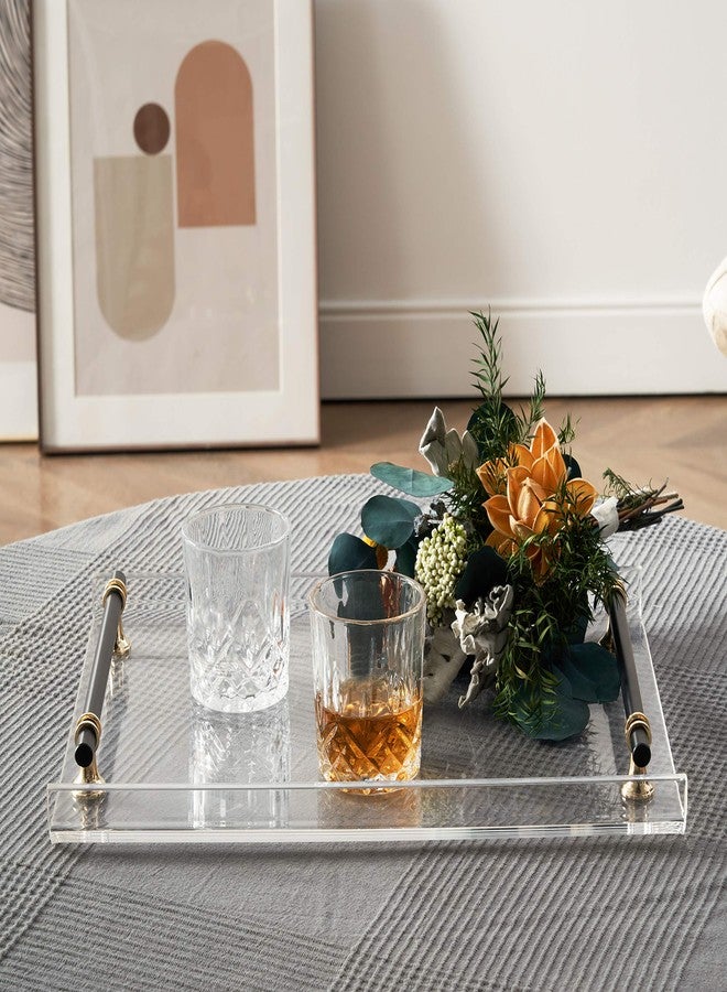 Artmaze Acrylic Tray,with Black Metal Handle,for Coffee Table,Decorative,16x12 inch - Image 4