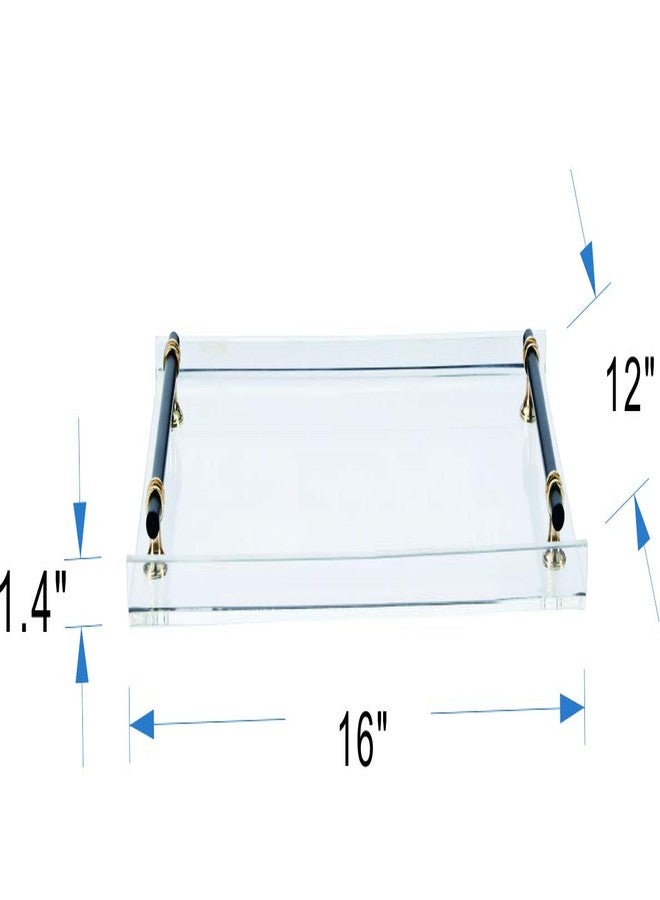 Artmaze Acrylic Tray,with Black Metal Handle,for Coffee Table,Decorative,16x12 inch - Image 2