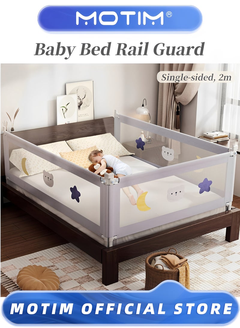 Motim Baby Bed Rail Guard for Toddlers Infants Safety Bed Guardrail Universal Baby and Children Rail Height Adjustment Guard Rails Extra Long Child Safety Side Railing Guards for Kids(2M) - Image 1