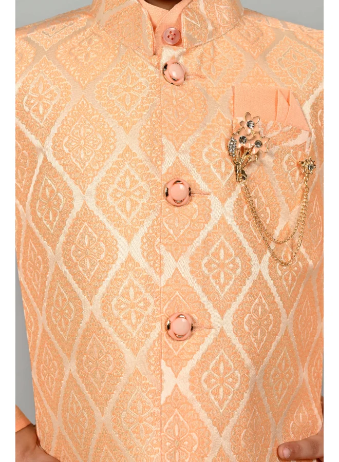 BT DEZINES Peach Kurta Dhoti Set for Boys