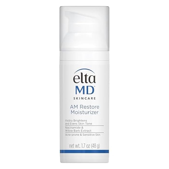 EltaMD AM Restore Face Moisturizer for Women and Men, Light Moisturizer Face Cream, Made with Niacinamide and Hyaluronic Acid, 1.7 oz Pump - Image 1