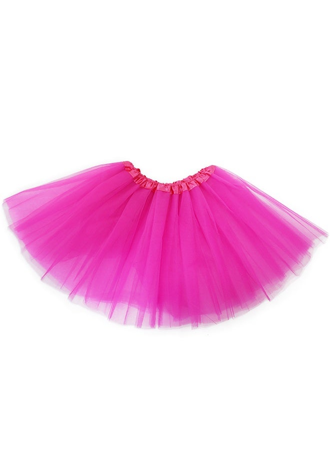 HOME-MART Girls Tutu Skirt 3 Layered Dance Dress Tutu Skirts for 2-8 Years Kids,Ruffle Tiered Ballet Clubwear for Performances,Parties,Playtime RosePink