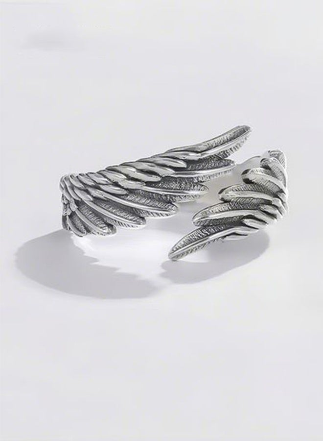 Happy D Elegant Winged Ring Guardian Wings Ring Thai Silver Craft Adjustable Size for Men - Image 4