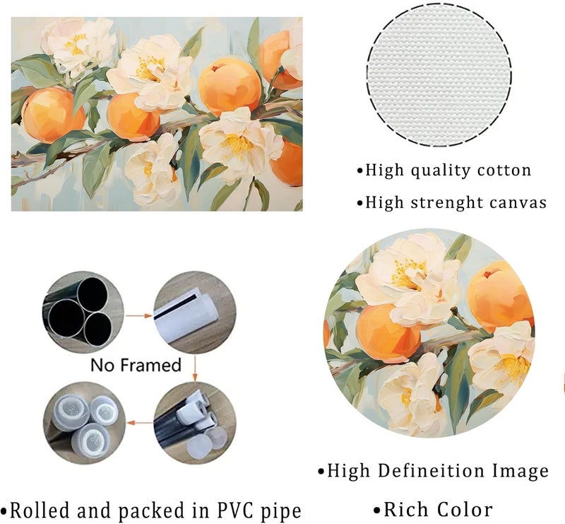 Canrvasvibe Watercolor Lemon and Orange Canvas Wall Art - Image 3