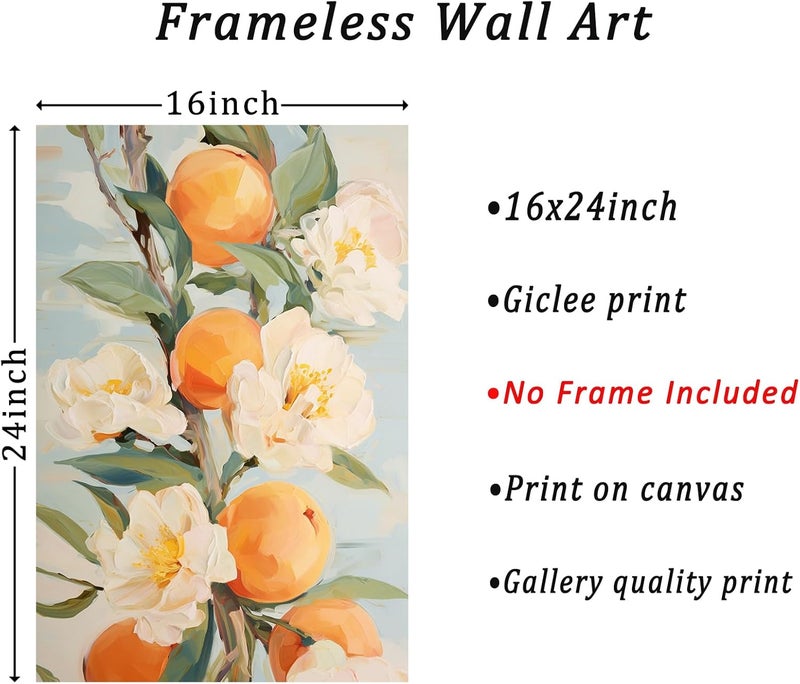 Canrvasvibe Watercolor Lemon and Orange Canvas Wall Art - Image 2