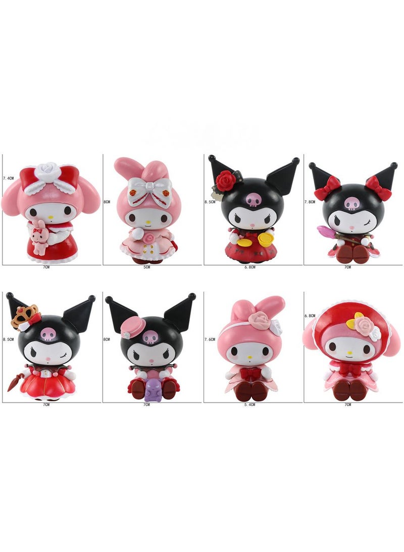 Y&D Kawaii Sanrio Figure My Melody kuromi Figure Birthday Party Supplies, Cinnamon Cupcake Toppers, Cute Mini Figure Toys Birthday Party Favor For Kids Fans Collection Bouquet Desk Decor - Image 1