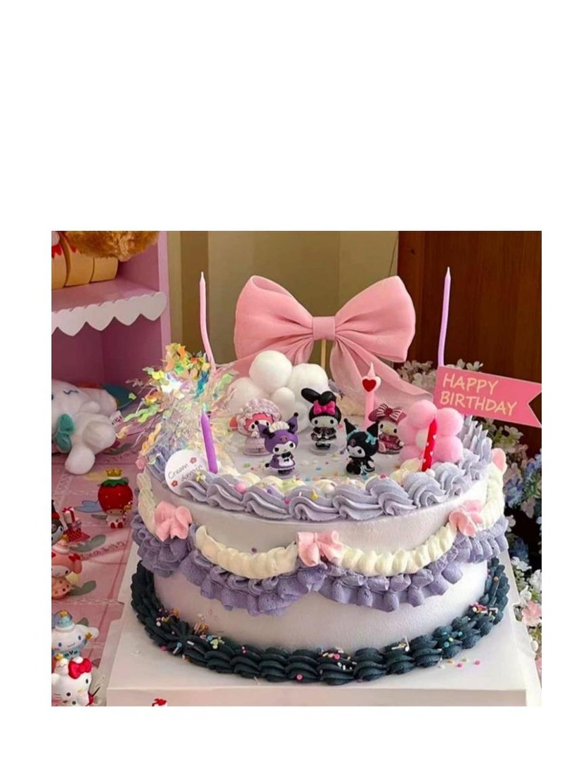 Y&D Kawaii Sanrio Figure My Melody kuromi Figure Birthday Party Supplies, Cinnamon Cupcake Toppers, Cute Mini Figure Toys Birthday Party Favor For Kids Fans Collection Bouquet Desk Decor - Image 3