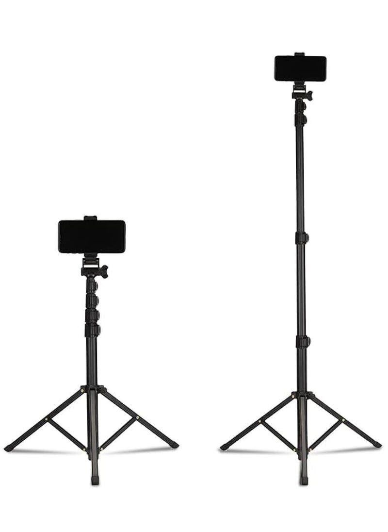 Jmary Jmary MT39 61inch Aluminum Extendable Cell Phone Tripod Stand with Selfie Stick Tripod and Phone Clip  - Image 1
