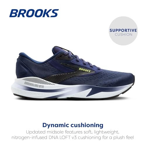 Brooks Men’s Adrenaline GTS 24 Supportive Running Shoe - Peacoat/Black/Sharp Green - 11.5 Medium - Image 2