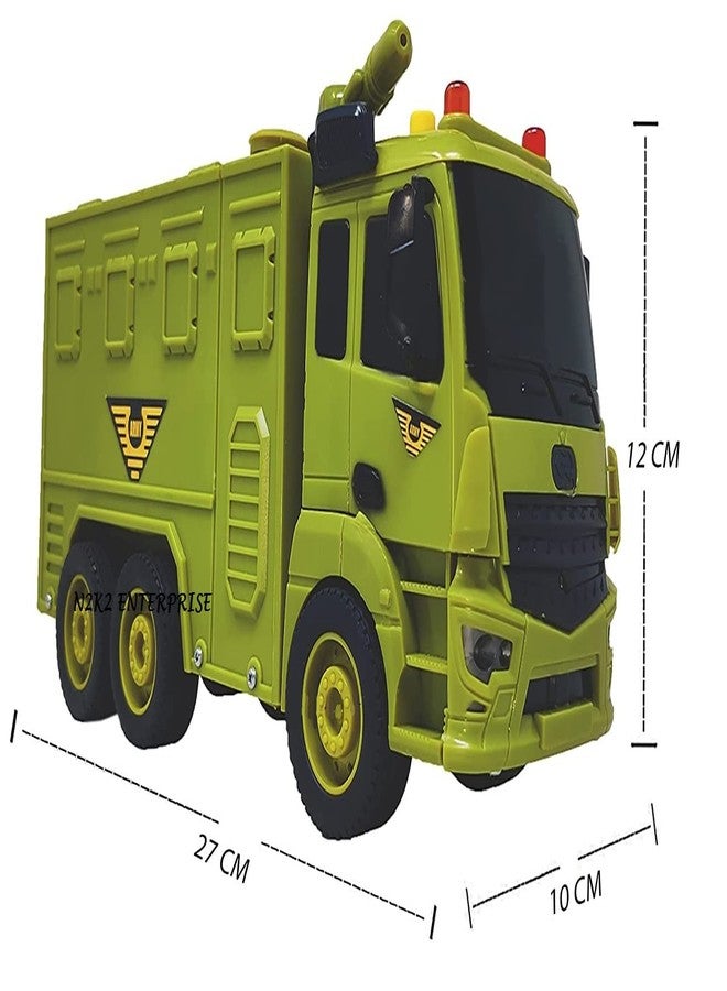 Kn2 MART Pull Back Vehicles | Construction Truck | Friction Power Toy | Trucks for 3+ Years Old Kids | Boys | Girls | Multicolor | (Rescue Squad-Gun&Bombs) - Image 3