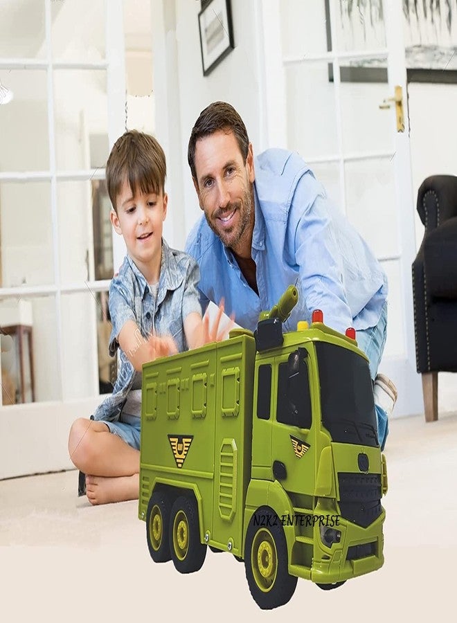 Kn2 MART Pull Back Vehicles | Construction Truck | Friction Power Toy | Trucks for 3+ Years Old Kids | Boys | Girls | Multicolor | (Rescue Squad-Gun&Bombs) - Image 4