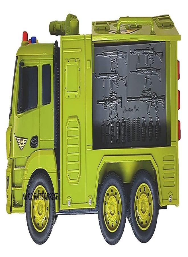 Kn2 MART Pull Back Vehicles | Construction Truck | Friction Power Toy | Trucks for 3+ Years Old Kids | Boys | Girls | Multicolor | (Rescue Squad-Gun&Bombs) - Image 1