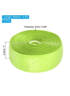 6.6ft Racket Overgrip, 2 Pack PU Lengthen Grip Tape Non-Slip Absorb Sweat for Tennis Badminton Fishing Rod, Grass Green