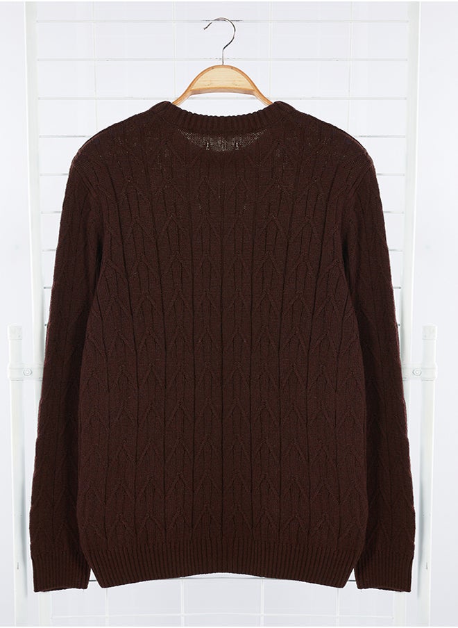 Tile Regular Crew Neck Textured Knitwear Sweater TMNAW25KZ00021