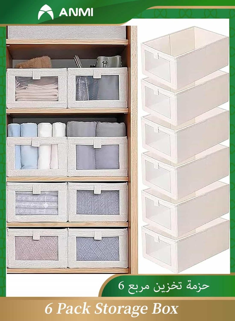 أنمي 6-حزمة درج المنظمون ، مرئية طوي صندوق تخزين و النسيج مكعبات / ل خزانة ، خزانة ، رفوف ، الملابس ، الجينز ، اللعب منظمة - Image 1