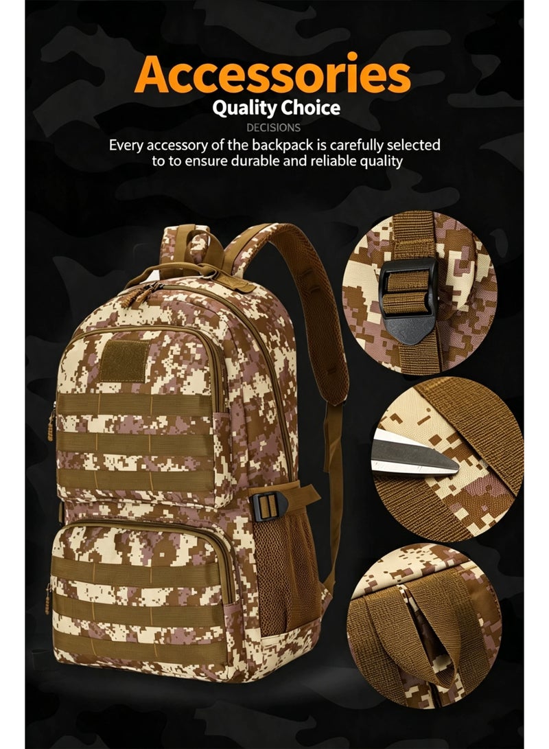 Desert Camouflage Outdoor Backpack Large Capacity Hiking Travel Bag with Padded Straps - Image 4