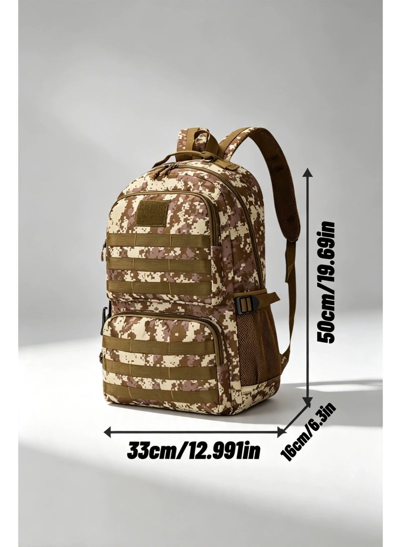 Desert Camouflage Outdoor Backpack Large Capacity Hiking Travel Bag with Padded Straps - Image 2