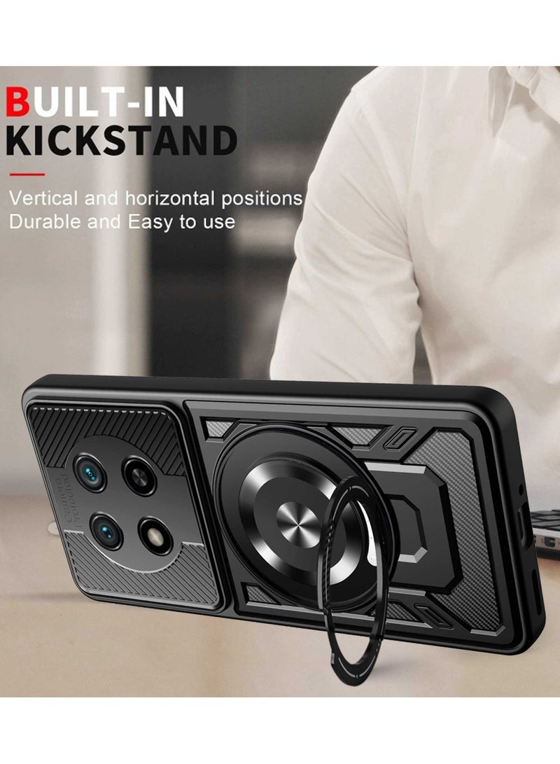 Case Cover Shock Resistant Protect Camera TPU + PC Compatible with Honor X9C  (Black) - Image 5