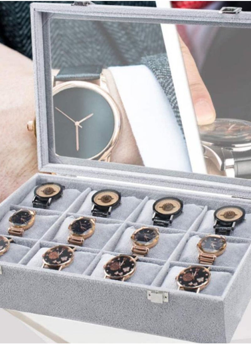 AIWANTO - PU Leather Soft Velvet Clear Lid Jewelry Organizer - Image 1