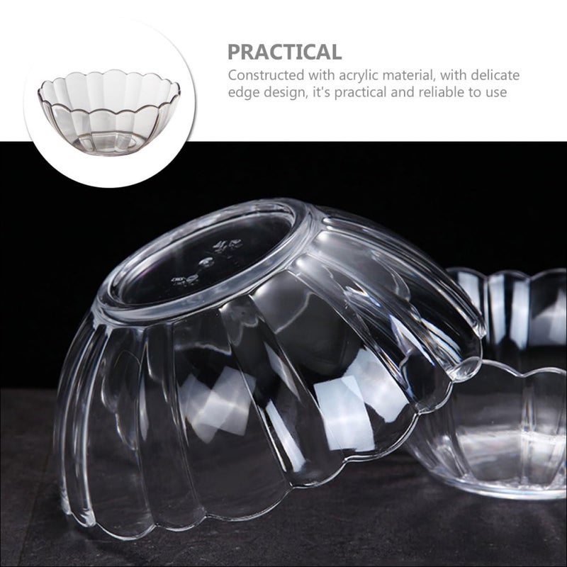 Acrylic Lotus Fruit Salad Bowl 14 8cm Modern Kitchen Dining Room Serving Dish - Image 4