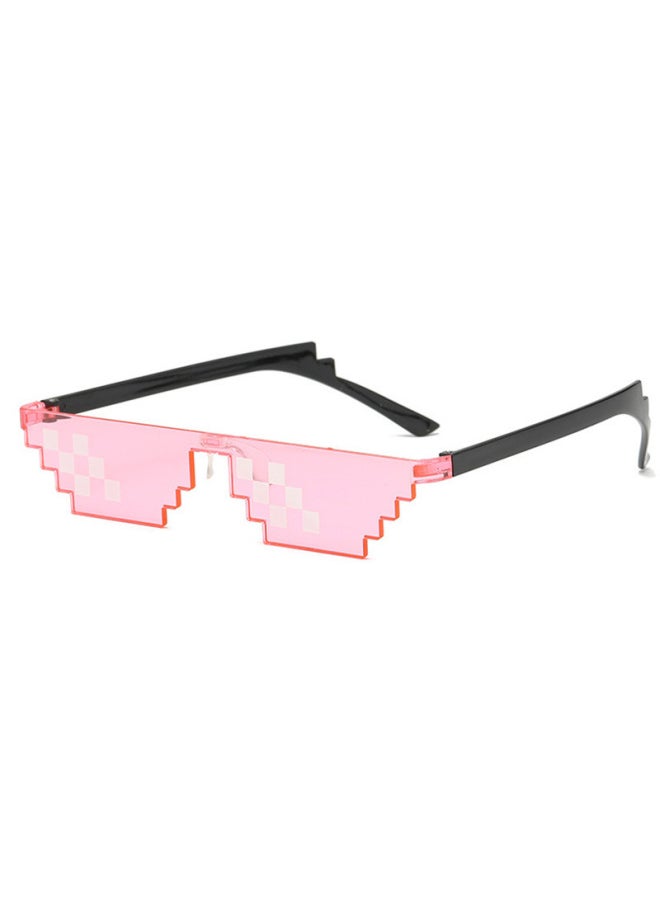 Generic - Sunglasses Pixelated Men Women Brand Party Eyeglasses Mosaic UV400 Vintage Eyewear Unisex Gift Toy Glasses-Lenses Color:pink - Image 1