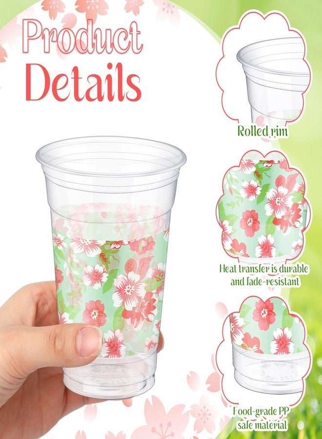Jingmore 48 Pcs 12oz Floral Disposable Cups Flower Spring Party Plastic Cups Wildflowers Cold Beverage Drinking Cups for Spring Summer Party Wedding Reception Baby Shower Bride's Birthday Party - Image 4