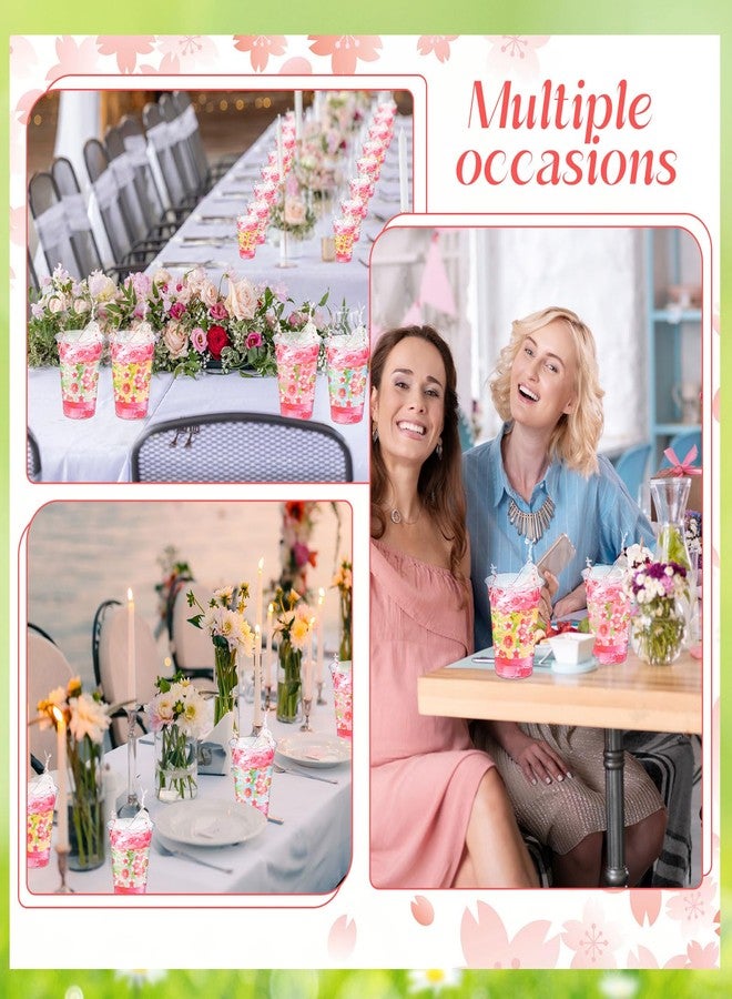 Jingmore 48 Pcs 12oz Floral Disposable Cups Flower Spring Party Plastic Cups Wildflowers Cold Beverage Drinking Cups for Spring Summer Party Wedding Reception Baby Shower Bride's Birthday Party - Image 5