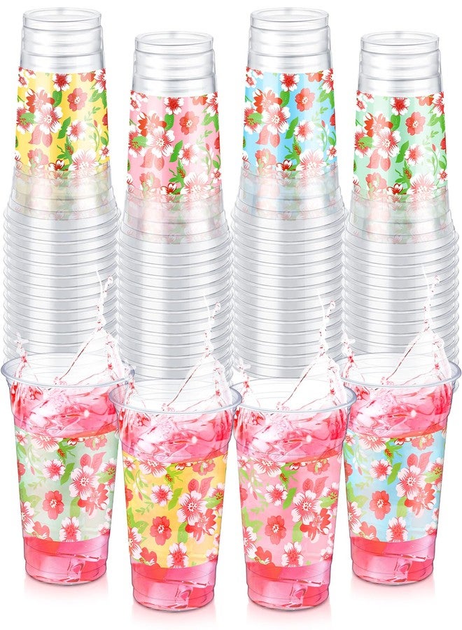 Jingmore 48 Pcs 12oz Floral Disposable Cups Flower Spring Party Plastic Cups Wildflowers Cold Beverage Drinking Cups for Spring Summer Party Wedding Reception Baby Shower Bride's Birthday Party - Image 1