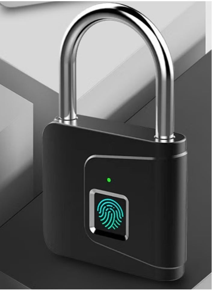 ELTRAZONE Anti-Theft Smart Fingerprint Padlock – Portable Waterproof Fingerprint Lock with USB Charging | Intelligent Keyless Lock for Cabinets, Luggage, Gym, Suitcase, School, Bike – Compact  Durable Black Design - Image 1