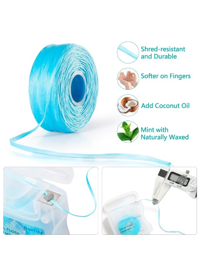 DanTicy CoconutOil Infused Woven Dental FlossDeep Clean Natural Vegetable Waxed FlossExtra Wide Cleaning and Slides Smoothly EasilyPFAS Free Mint Flavored33 Yds x 2 Unit - Image 4