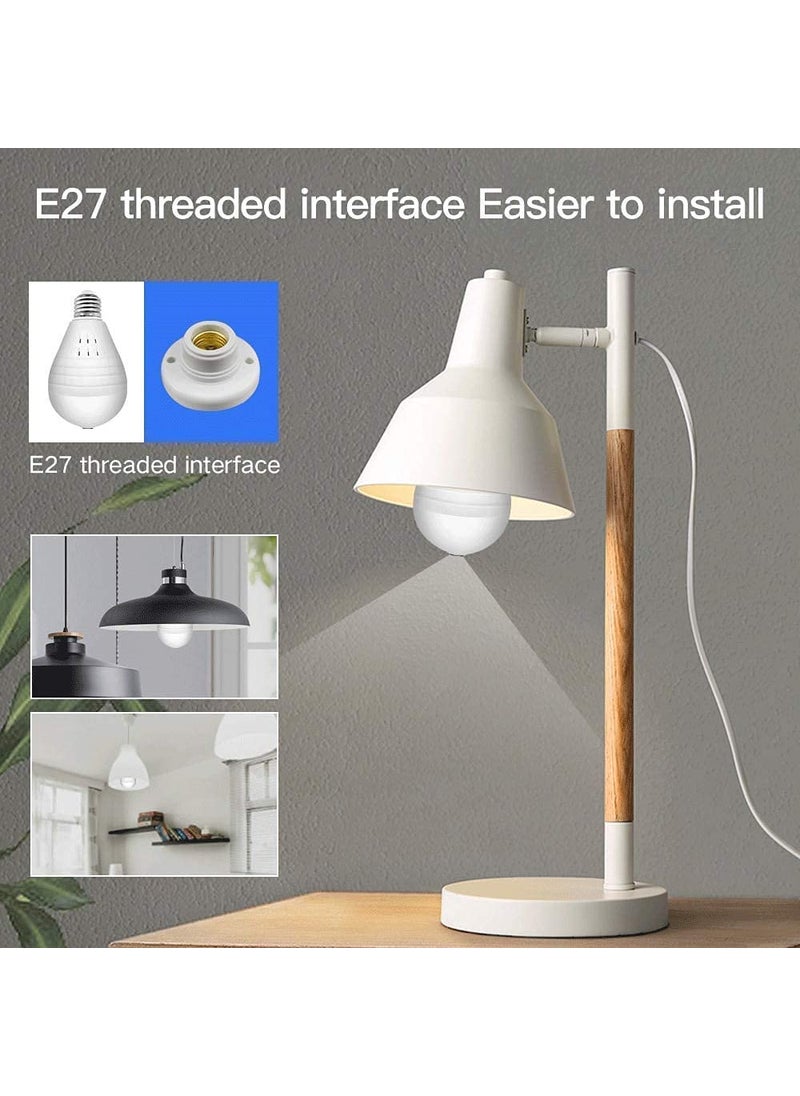 TECHNOVIEW TECHNOVIEW Spy Bulb Camera 1080p WiFi Security CameraHD Video Audio Recording 360 Degrees Panoramic View for Home Office Motion DetectionLight Vision Bulb Camera  - Image 5