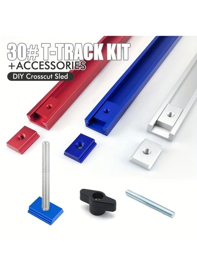 Precision Table Saw Crosscut Sled Kit Silvery Aluminum T Tracks Durable Woodworking Accessories - Image 5