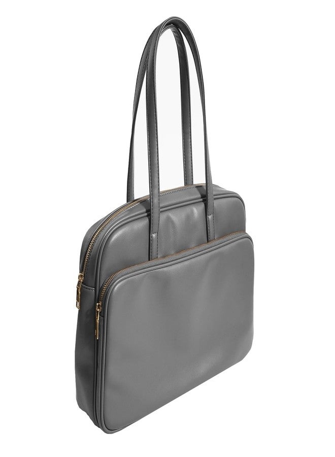 Benfan Laptop Tote for Men & Women 14Inch Computer Bags Briefcase Business Office Travel Work Handbag Carrying Bag with Large Front Pocket Color Grey - Image 1