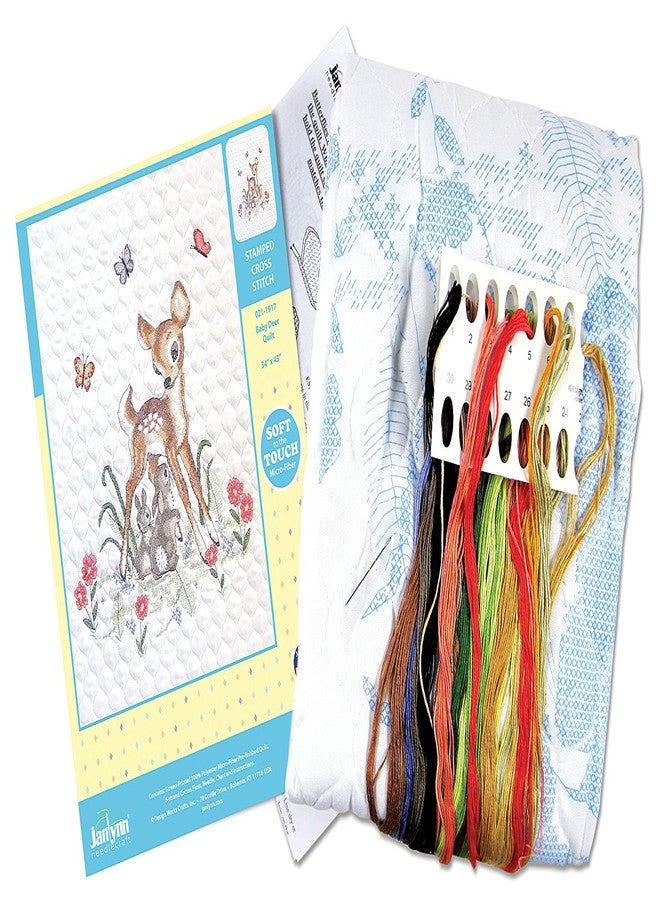 Tobin Janlynn Stamped Quilt Cross Kit 34"X43" Baby Deer-Stitched in Floss, Multicolor - Image 3