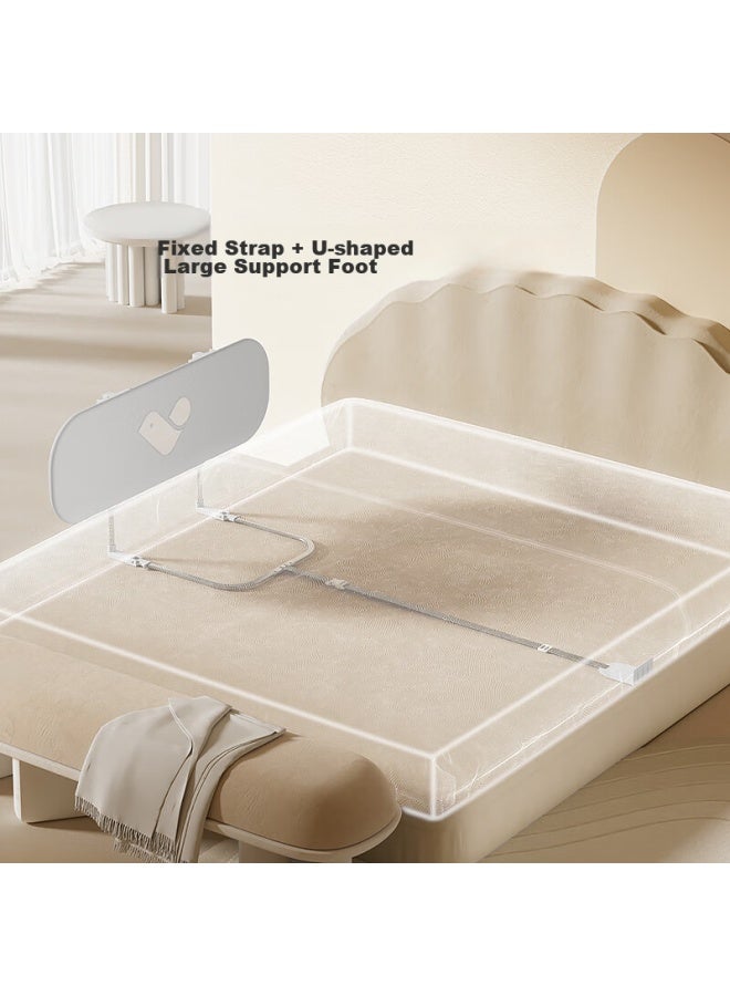 Abcmokoo Portable Folding Bed Guard Rail, Child Safety Barrier, One-sided Protection For Babies, Morandi Gray/1.5 Meters - Image 5