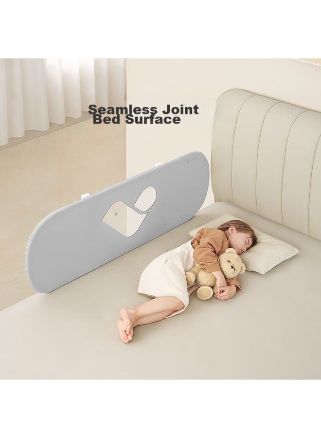 Abcmokoo Portable Folding Bed Guard Rail, Child Safety Barrier, One-sided Protection For Babies, Morandi Gray/1.5 Meters - Image 3